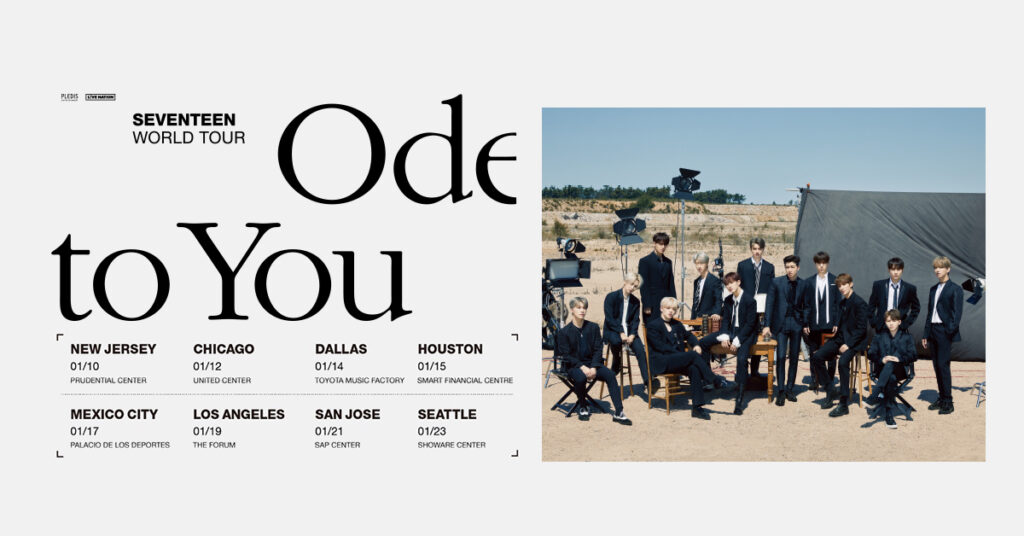 KPop Superstars SEVENTEEN “Ode To You” Tour Venues Announced Live