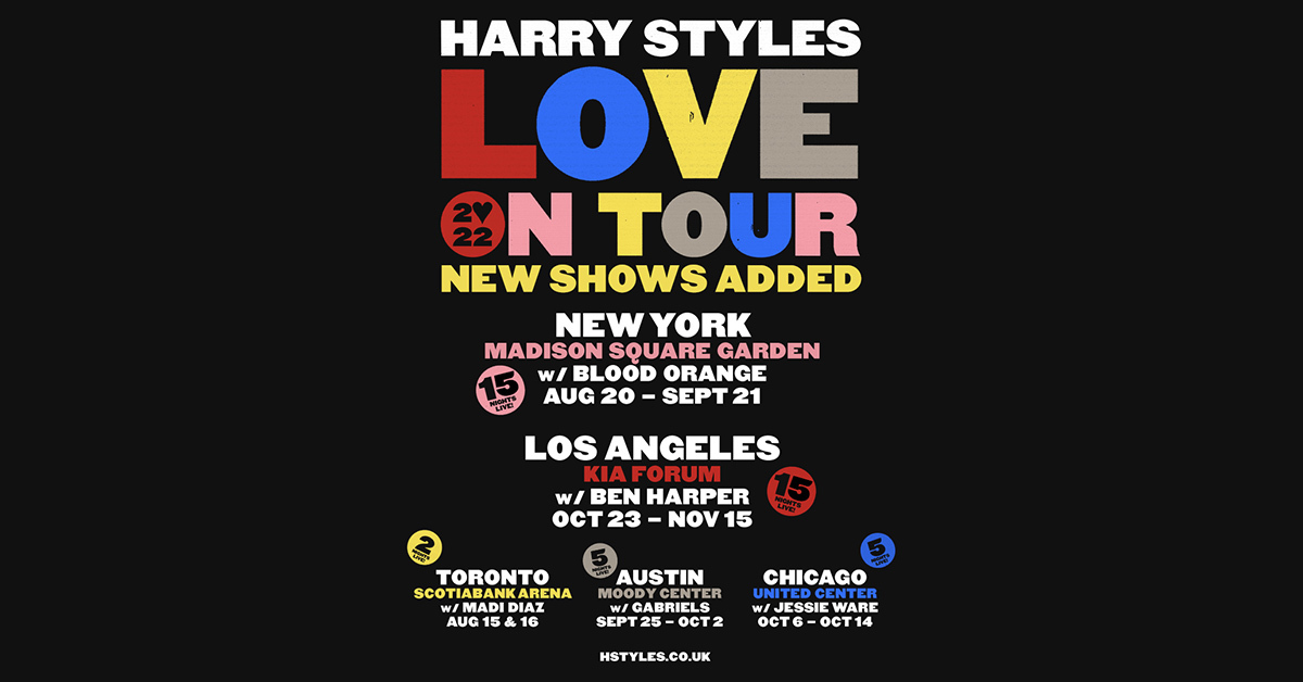Harry Styles Announces Ten Additional Shows For Love On Tour 2022 And
