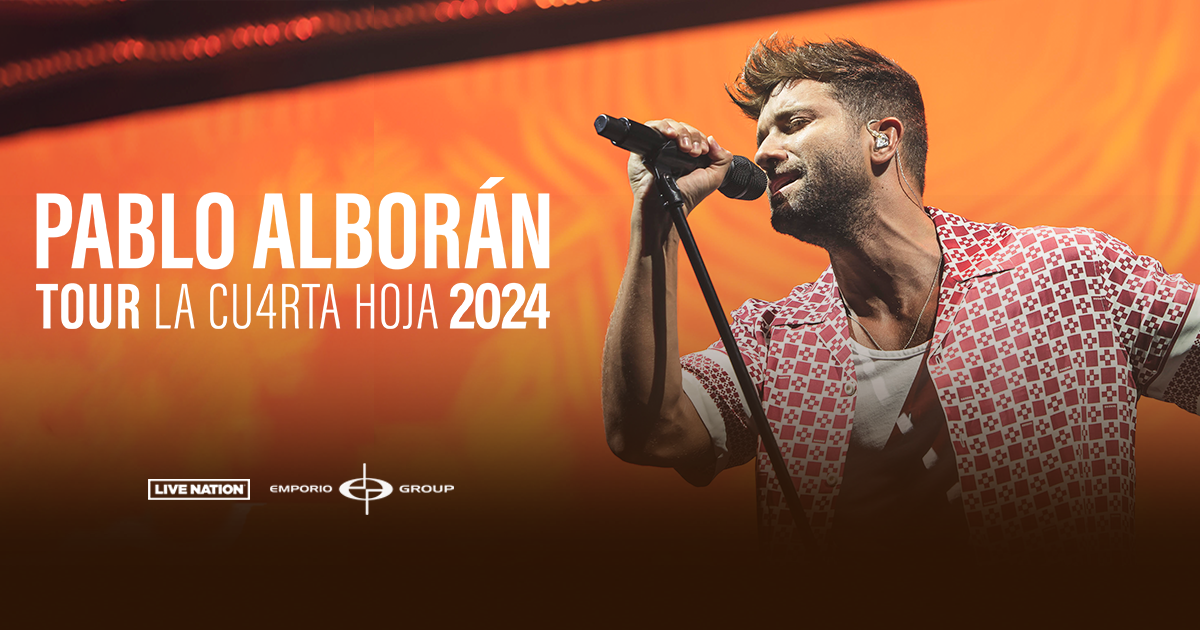 Grammy Nominated Latin Pop Singer-Songwriter Pablo Alborán to Bring His  Tour La Cu4rta Hoja to the U.S. In 2024 - Live Nation Entertainment